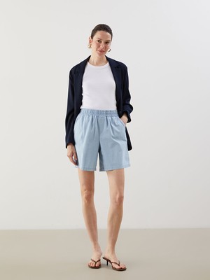 Lc Waikiki Yeni Sezon Beli Lastikli Kadin Jean Sort - S5J664Z8