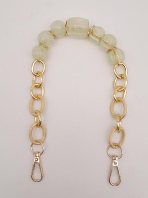 Su Yeşili Renkli Kanca Zincir, 42 cm Akrilik Metal Aksesuar