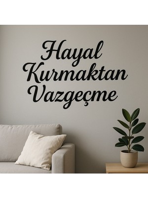 Ilham Veren Yazı, Salon ve Ofis Için Şık Duvar Dekoru, Siyah Renkli Tasarım