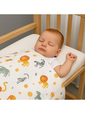 Yumilio Baby Sevimli Hayvanlar Desenli Organik Çift Kat Pazen Bebek Battaniye