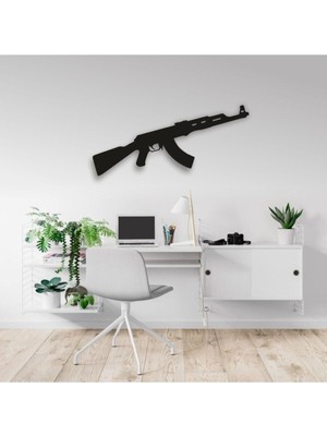 Şık Ahşap Tablo 50X15CM, Modern Duvar Dekoru, Büyük Boy Siyah