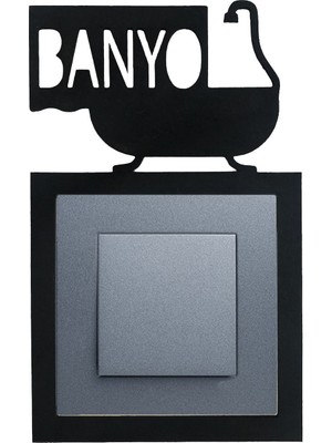 Siyah Ahşap Banyo Priz Çerçevesi Dekoratif Şık Tasarım