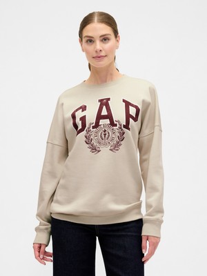 Gap Kadın Krem Oversized Gap Grafik Sweatshirt