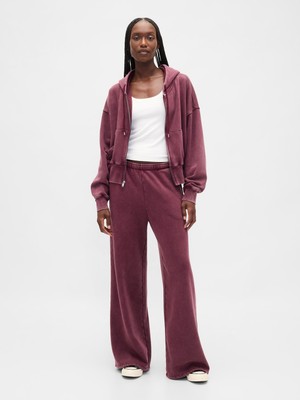 Gap Kadın Bordo Vintagesoft Baggy Wide-Leg Pantolon