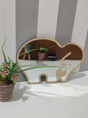 Çocuk Odası Için Fil Şeklinde Aynalı Pleksi Duvar Dekoru, Şık ve Eğlenceli Tasarım