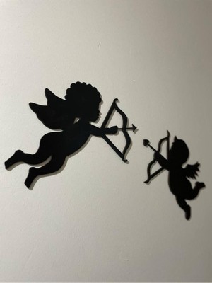 Siyah Ahşap Eros Duvar Dekoru, Şık ve Doğal Tasarım, Evinizde Sıcaklık Katacak.