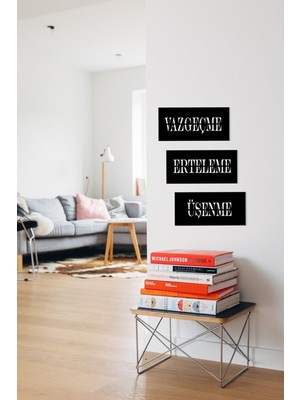 Motivasyon Duygusu Ahşap Duvar Yazısı, Siyah, Ilham Verici Dekorasyon Parçası