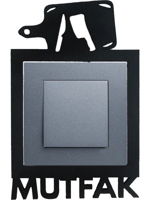 Siyah Ahşap Mutfak Priz Çerçevesi Dekoratif Şık Tasarım