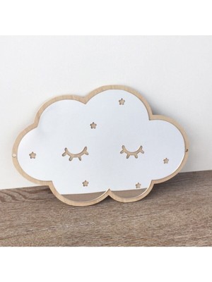 Çocuk Odası Cloud Aynalı Pleksi Duvar Dekoru, Gümüş, Şık ve Eğlenceli Tasarım