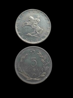 Yediotuz Digital Pazarlama 1975 5 Türk Lirası Koleksiyon Para.  Koleksiyon Başlangıç Setleri.  Antika Darpane Hobi .