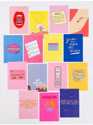 Renkli 15 Adet Duvar Kağıdı Seti, Şık ve Canlı Dekorasyon Fırsatı