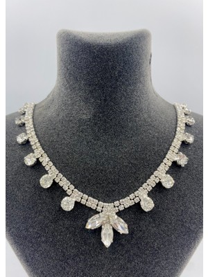 Abiye Zirkon Taşlı Kolye ve Küpe Seti