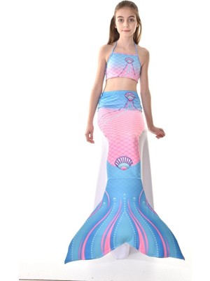 Kız Çocuk Deniz Kızı Mayo ve Kostüm, Pembe, Şık ve Renkli Yaz Giyim