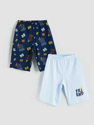 Lc Waikiki Yeni Sezon Bisiklet Yaka Baskili Erkek Cocuk Sort 2'li - S5IS51Z1