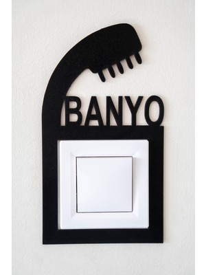 Banyo Duvar Süsü, Priz Dekorasyon, 3 mm Mdf, 20X11 Cm, Şık Tasarım