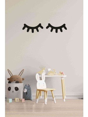 Şık 2'li Kirpik Duvar Dekoru, Siyah, Modern ve Estetik Tasarım