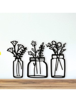 Şık Siyah Çiçekler Dekoratif ve Zarif Tasarım