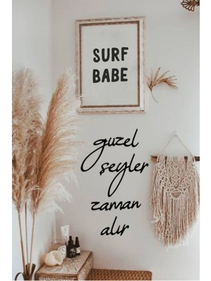 Zaman Alır Yazısı 3mm Siyah Mdf Ahşap Duvar Dekoru