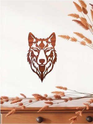 Kurt Kafası Ahşap Duvar Dekoru, Doğal ve Şık Ev Dekorasyonu Seçeneği