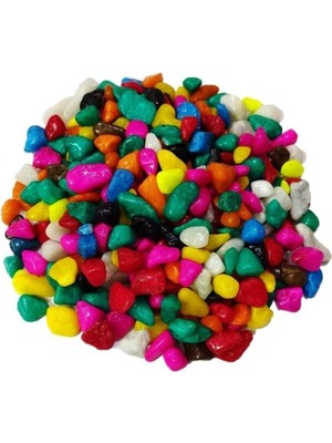 Renkli 1000G Çakıl Taşı, Karma Renkler, Dekorasyon ve Hobi Malzemeleri