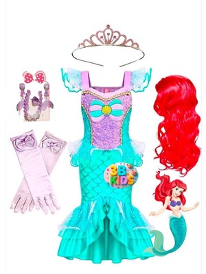 Çok Renkli Deniz Kızı Kostüm Seti, Eğlenceli ve Renkli Tasarım