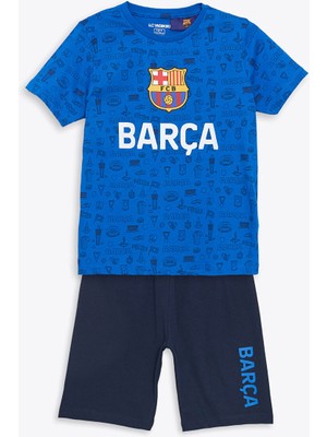 Lc Waikiki Yeni Sezon Bisiklet Yaka Barcelona Baskili Erkek Cocuk Sortlu Pijama Takimi - S5FR86Z4