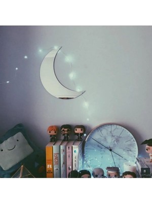 Ahşap Mdf Pileksi Hilal Figürlü Çocuk Odası Dekoratif Ayna