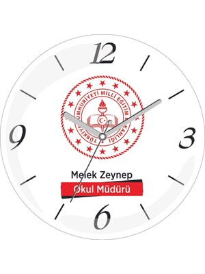 Kişiye Özel Meb Okul Müdürü Çap 30 Bombeli Gerçek Cam Duvar Saati