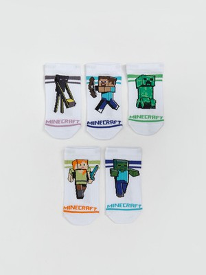Lc Waikiki Yeni Sezon Minecraft Desenli Erkek Cocuk Patik Corap 5'li - S5Q282Z4