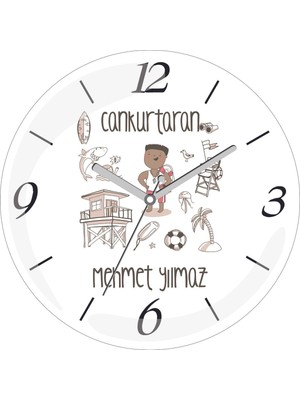 Kişiye Özel Can Kurtaran Çap 30 Bombeli Gerçek Cam Duvar Saati