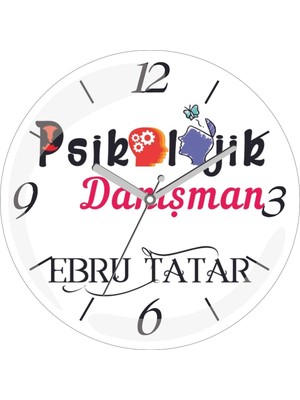 Kişiye Özel En Çok Satılan Psikolojik Danışman Çap 30 Bombeli Gerçek Cam Duvar Saati