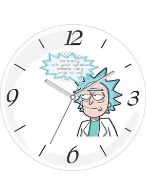 Rick E Morty I'm Sorry 30 cm Bombeli Gerçek Cam Duvar Saati