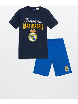 Lc Waikiki Yeni Sezon Bisiklet Yaka Real Madrid Baskili Erkek Cocuk Sortlu Pijama Takimi - S5FY31Z4