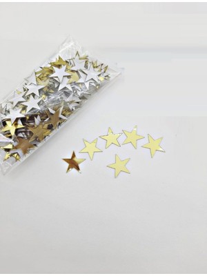 Yıldız Şeklinde Yapışkanlı Pleksi Aynalar, 3X3CM, 100 Adet Set