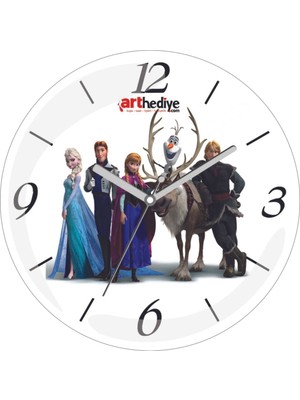 Frozen Buz Devri Bombeli Gerçek Cam Duvar Saati