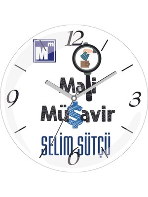 Kişiye Özel Mali Müşavir Bytç Çap 30 Bombeli Gerçek Cam Duvar Saati