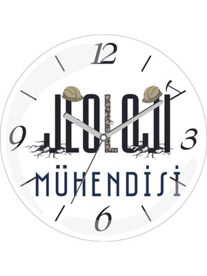 Kişiye Özel Jeoloji Mühendisi Kaya Çap 30 Bombeli Gerçek Cam Duvar Saati