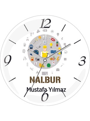 Kişiye Özel Nalbur Çap 30 Bombeli Gerçek Cam Duvar Saati