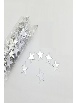Aynalı Pleksi Yıldız Dekoratif 3x3 Cm, 100 Adet, Şık ve Parlak Tasarım