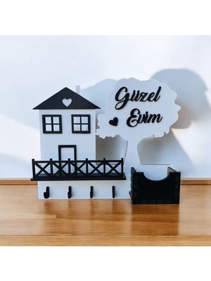 Beyaz Anahtar Askısı - Şık ve Fonksiyonel Ev Dekor Ürünü