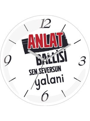 Karadeniz Anlat Ballısı Sen Seversun Yalani Çap 30 Bombeli Gerçek Cam Duvar Saati