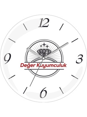 Kişiye Özel Kuyumculuk Çap 30 Bombeli Gerçek Cam Duvar Saati