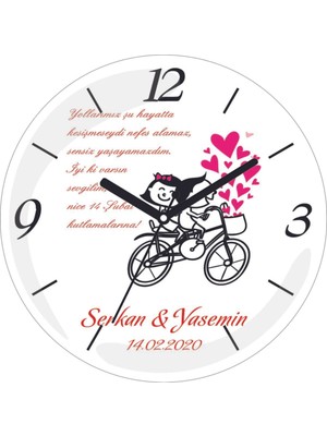 Sevgililer Günü Harika Bombeli Gerçek Cam Duvar Saati