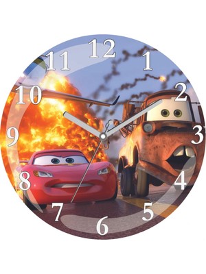 Arabalar Sessiz Akar Bombeli Gerçek Cam Duvar Saati