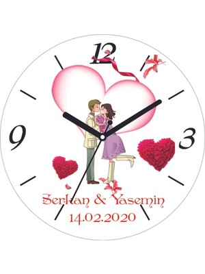 Sevgililer Günü En Güzel Aşk Bombeli Gerçek Cam Duvar Saati