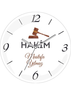 Kişiye Özel Hakim Karar Çap 30 Bombeli Gerçek Cam Duvar Saati