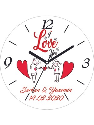 Sevgililer Günü Hediyesi Bombeli Gerçek Cam Duvar Saati