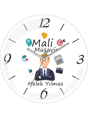 Kişiye Özel Mali Müşavir Çap 30 Bombeli Gerçek Cam Duvar Saati
