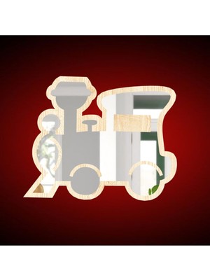 Renkli Tren Figürlü Çocuk Odası Dekoratif Kırılmaz Pleksi Ayna