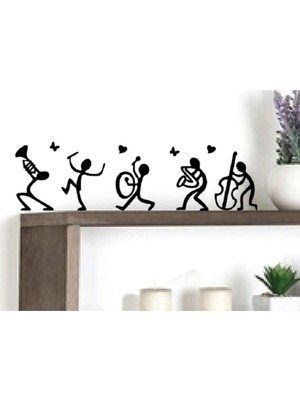 Siyah Ahşap Dekor Raf Takımı, Duvar Süsü, Modern ve Şık Tasarım